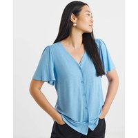 Button Angel Sleeve Top