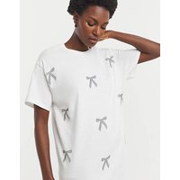 Bow All Over Embellished T Shirt 8 10
