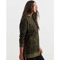 Side Zip Longline Sweat Print
