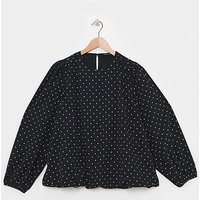 Blouson Sleeve Blouse Spotted
