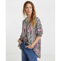 Printed Oversized Blouse Abstract Print