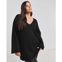 Slouchy V Neck Longline Jumper 8 10