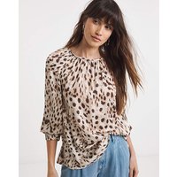 Satin Blouse Animal Print