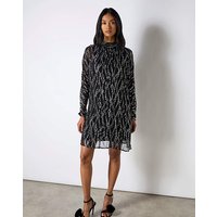 & Foil Keyhole Mini Dress &