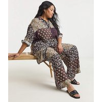 Crinkle Wide Leg Trouser Print