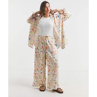 Linen Blend Trouser Print