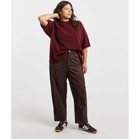 Suedette Barrel Leg Trousers
