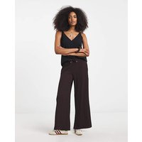 Jersey Textured Wide Leg Trousers