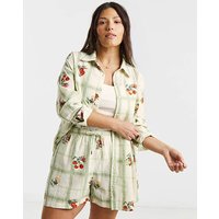 Fruit Print Check Short