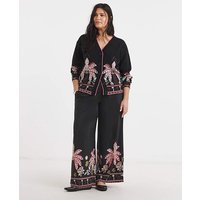 Palm Printed Palazzo Trouser Print