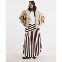 Chocolate Stripe Asymmetric Skirt Chocolate Stripe