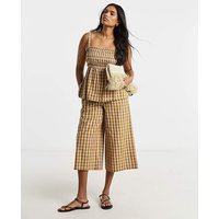 Brown Gingham Cullottes Brown Pink