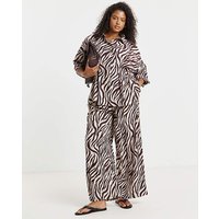 ZEBRA WIDE LEG TROUSER CO ORD Chocolate Print
