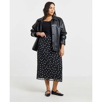 Mono Spot Chiffon Maxi Skirt Mono Spot