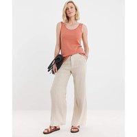 Ramie Linen Mix Wide Leg Trousers
