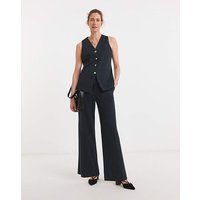 Pinstripe Ponte Wide Leg Trouser