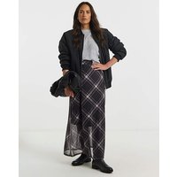 Check Print Mesh Skirt Print