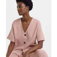 LINEN MIX STRIPE JACKET Blush Stripe