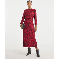 3 4 Sleeve Midi Tea Dress Animal JD Williams