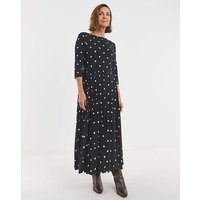 Pleated Slash Neck Dress Spot