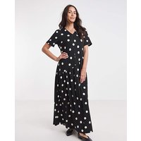 Asymmetric Seam Maxi Dress Spotted