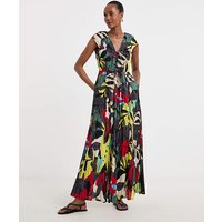 Pure Cotton Tie Front Maxi Dress Tropical Print JD Williams