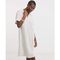 Linen Mix Collared Tunic Dress