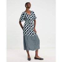 Contrast Print Button Through Dress Print