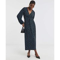 Long Sleeve Twist Front Dress Floral JD Williams