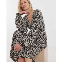 Long Sleeve Textured Jersey Dress Animal JD Williams