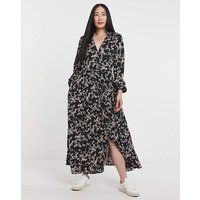 Printed Smock Shirt Dress Mono Floral