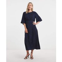 Half Angel Sleeve Tea Dress Print