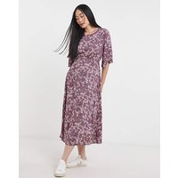 Half Angel Sleeve Tea Dress Floral