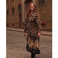 Long Sleeve Printed Maxi Dress Animal Print