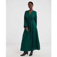 Long Sleeve Printed Maxi Dress Spot JD Williams