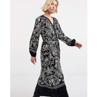 Border Print Spun Dress Paisley