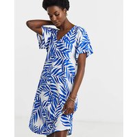 Value V Neck T Shirt Dress Palm Print JD Williams