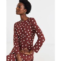 Textured Jersey Pleated Dress Spot