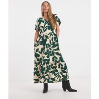 Soft Touch Notch Neck Maxi Dress Abstract Print JD Williams