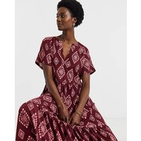 Soft Touch Notch Neck Maxi Dress Print JD Williams