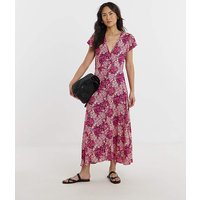 Cap Sleeve Button Through Tea Dress Floral