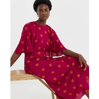 Spun Cape Tea Dress Spot Print