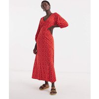 Puff Sleeve Soft Touch Jersey Dress Ditsy Print