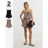 2 Pack Bandeau Playsuits Animal Print JD Williams
