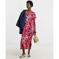 Soft Touch Midi T Shirt Dress Abstract Print JD Williams