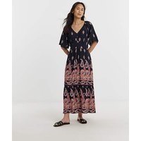 Border Print Prairie Dress Print