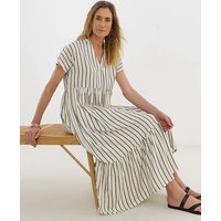 Stripe Collarless Smock Dress Stripe JD Williams