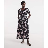 Cap Sleeve Milkmaid Midi Dress Floral