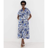 Printed Broderie Shirt Dress Print