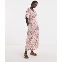Drop Waist Button Through Dress Cherry Print